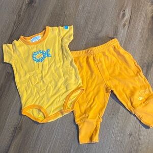 Carter's Yellow and Orange Fish Print Bodysuit Set